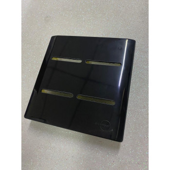 Placa p/ 4 Interruptores 4x4 - Novara Preto Brilhante 